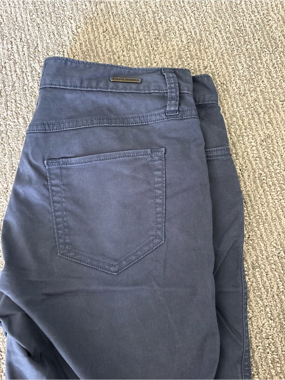 Carve Designs Slate Blue Mid-Rise Twill Shorts - Picture 2 of 3